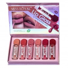 Набор блесков для губ  Miss Royal Malle Lipstic Gloss, 6шт