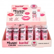 Блеск+бальзам для губ Karite Magic Color (розовый) 24шт