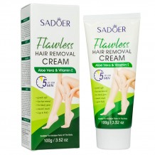 крем для депиляции SADOER Flawless Hair Removal Cream Aloe Vera & Vitamin E, 100g