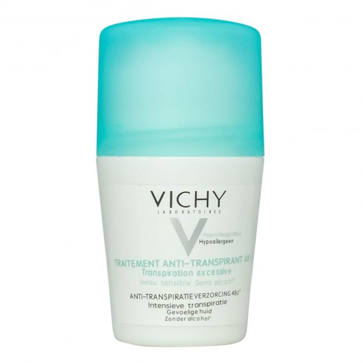Шариковый дезодорант-антиперспирант Vichy Déodorant anti-transpirant Peau sensible 48 H Roll-on (зеленый)