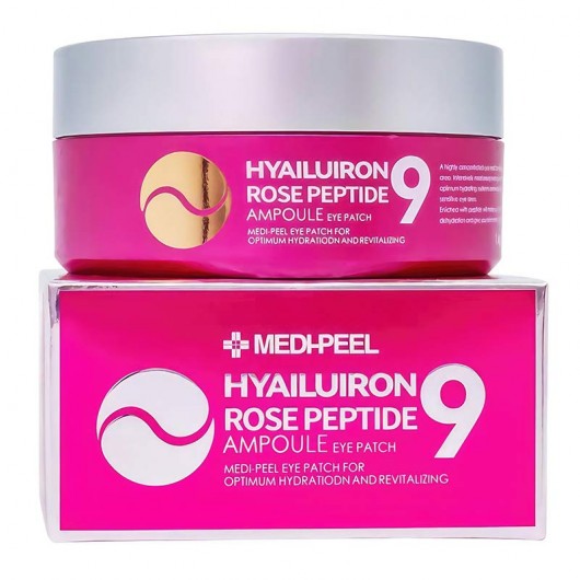 Увлажняющие гидрогелевые патчи с пептидами Medi-Peel Hyaluron Rose Peptide 9 Ampoule Eye Patch, 60шт