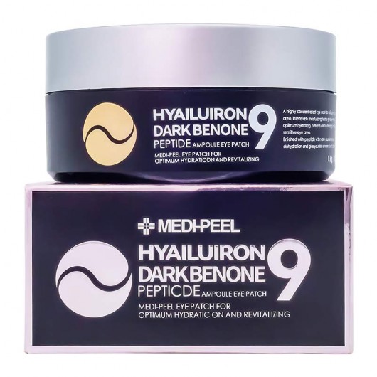 Увлажняющие гидрогелевые патчи с пептидами Medi-Peel Hyaluron Dark Benon Peptide 9 Ampoule Eye Patch, 60шт