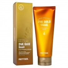 Пенка для умывания PrettySkin Cleansing Foam Total Solution 24K Gold Snail, 150ml