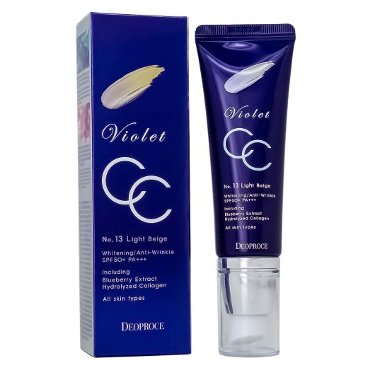 СС-крем Deoproce Violet CC Cream №13 Light Beige, 50g