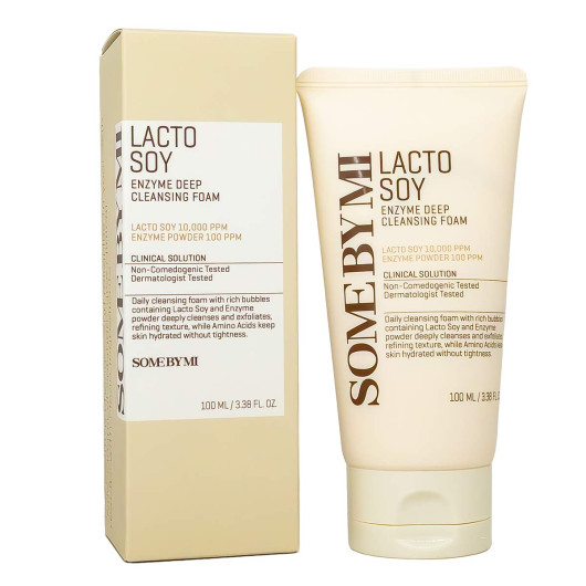 Глубокоочищающая пенка с ферментами соевого молока Some By Mi Lacto Soy Enzyme Deep Cleansing Foam,100ml Глубокоочищающая пенка с ферментами соевого молока Some By Mi Lacto Soy Enzyme Deep Cleansing Foam,100ml
