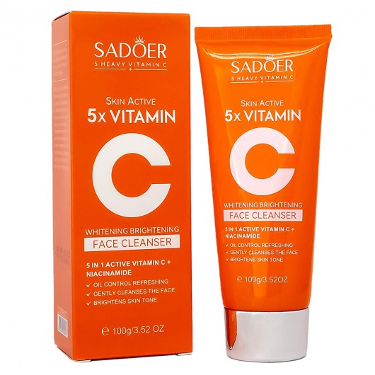Пенка для умывания с витамином С Sadoer 5x Heavy Vitamin C Whitening Brightening Face Cleanser, 100ml
